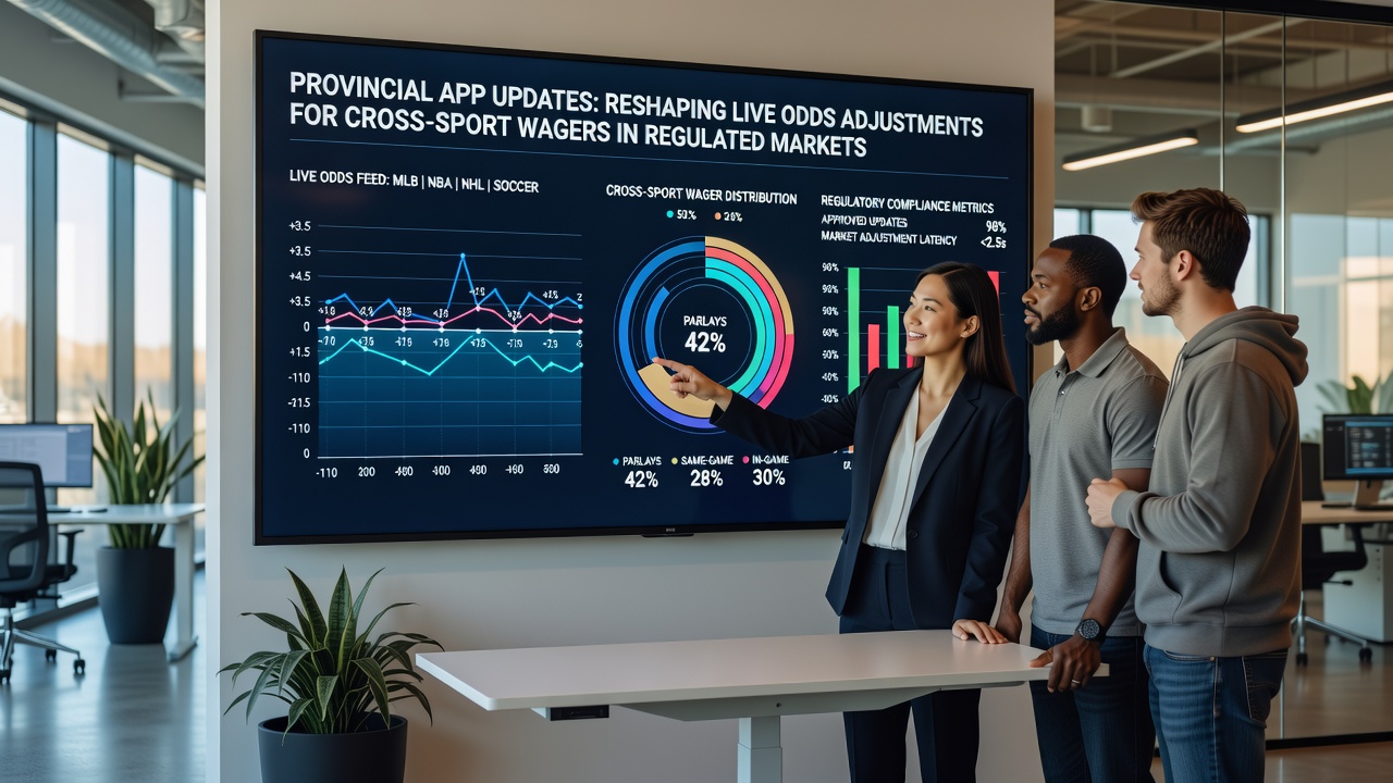 Live odds adjustment screen on a regulated provincial betting application